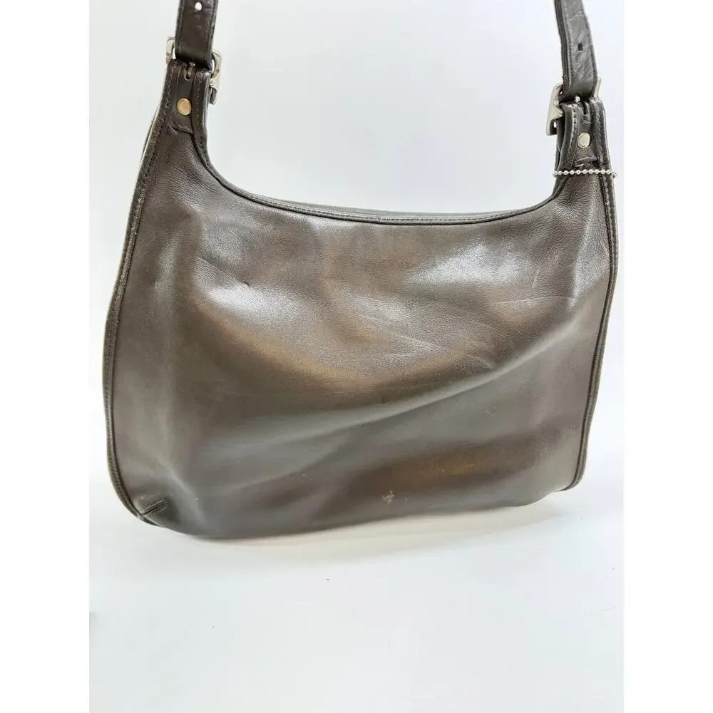 Vintage Coach 9134 Gray Leather Shoulder Bag Purse USA Costa Rica Women's